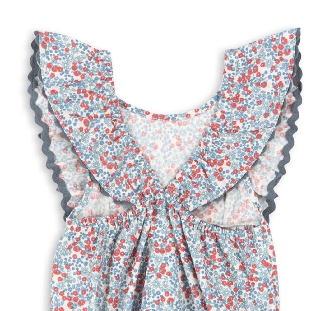 NEW Konges Slojd Verbena cotton romper in Bibi Blue floral 12 months - Picture 3 of 9